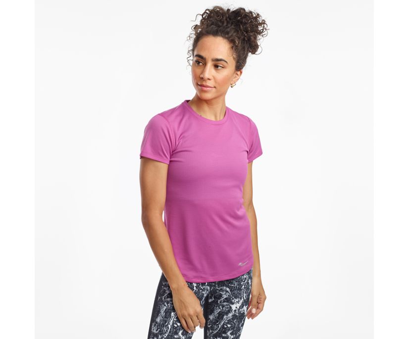 Saucony Stopwatch Short Sleeve Women's Shirts Purple | AU 302HAPK